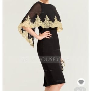 Classy black and gold cocktail dress